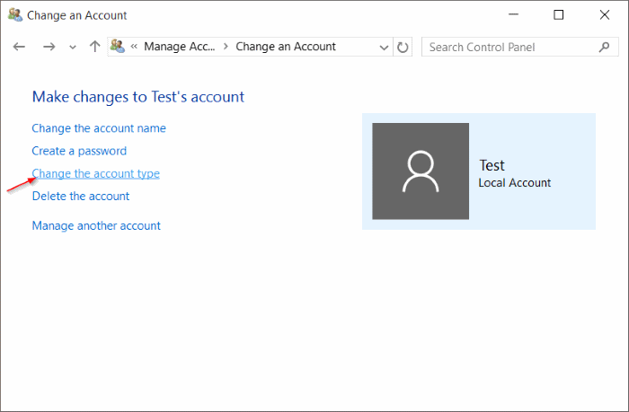 Standard account to administrator account Windows 10 pic9