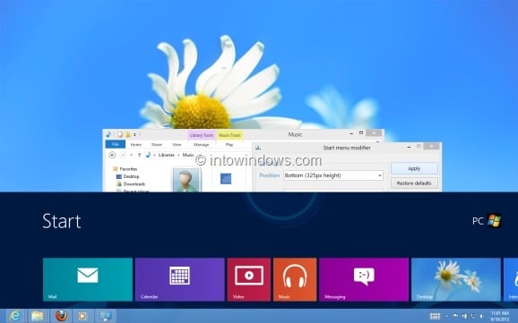 How To Open Start Screen Within Windows 8.1 desktop
