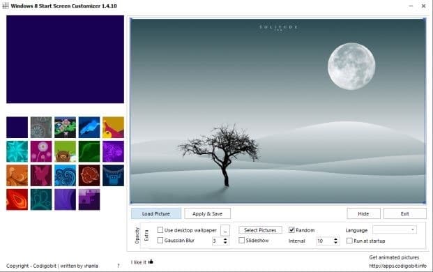 Start screen customizer