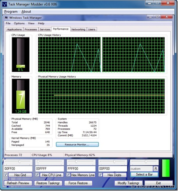 TaskManger Modder For Windows7