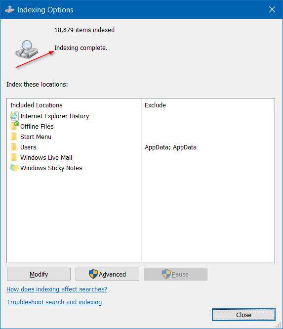 These results may be incomplete message in Windows 10 pic1