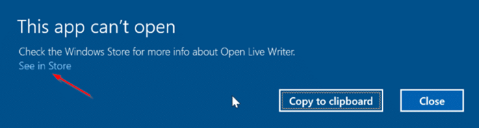 This app cannot open error
