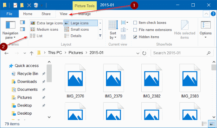 Thumbnails now showing in Windows 10 file explorer step1