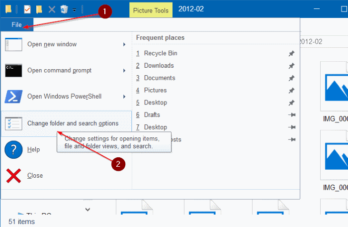 Thumbnails now showing in Windows 10 file explorer step2