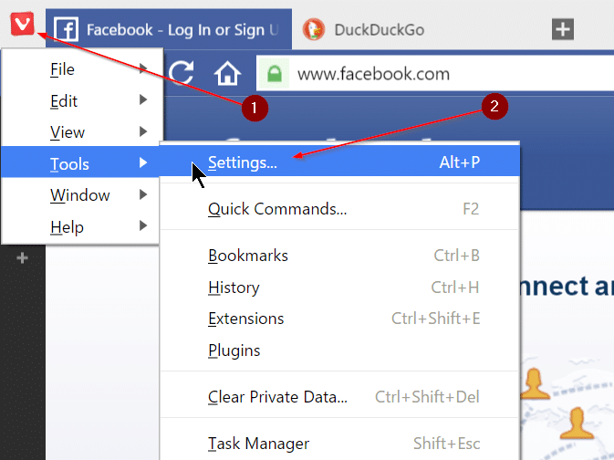 Turn off colored tabs and address bar in Vivaldi browser step1