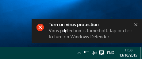 Turn on or off Windows Defender Real time protection in Windows 10 pic5