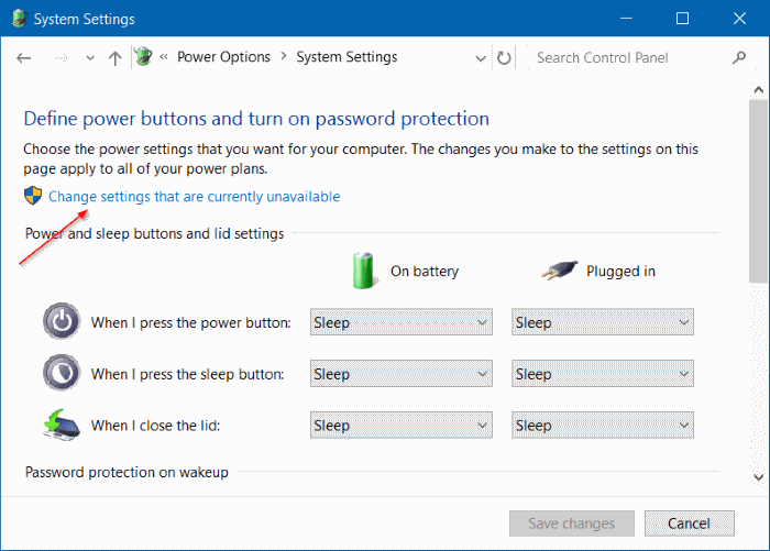 Turn on or off fast startup in Windows 10 step4