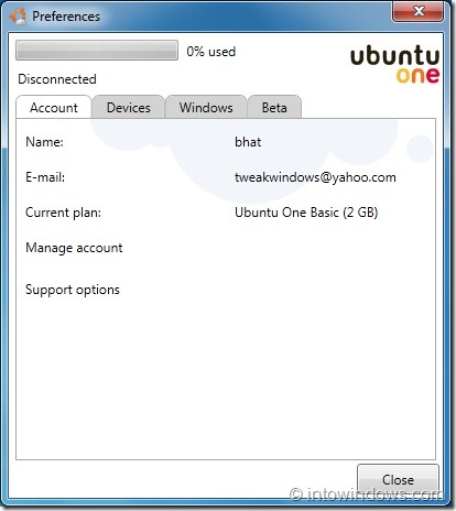 Ubuntu One Setup on Windows 7 step4