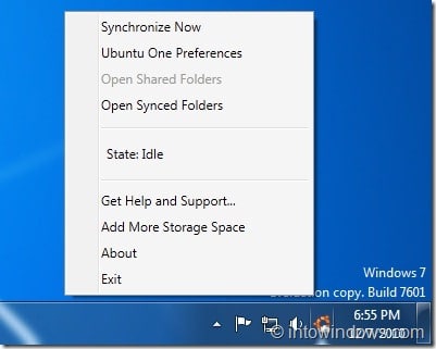 Ubuntu One Setup on Windows 7 step6