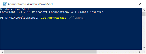 Uninstall default apps in Windows 10 Step2