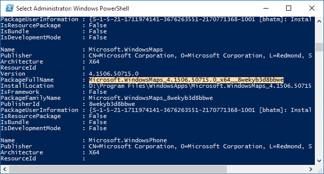 Uninstall default apps in Windows 10 Step3