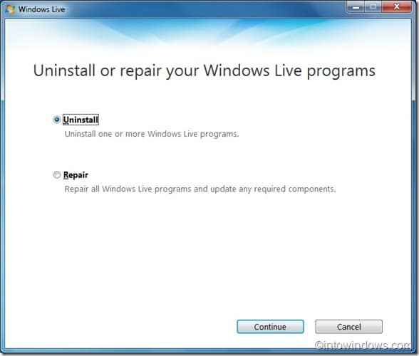 Uninstall Live Messenger In Windows 7 guide1