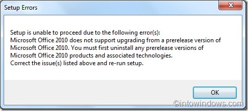 Uninstall office 2010 beta