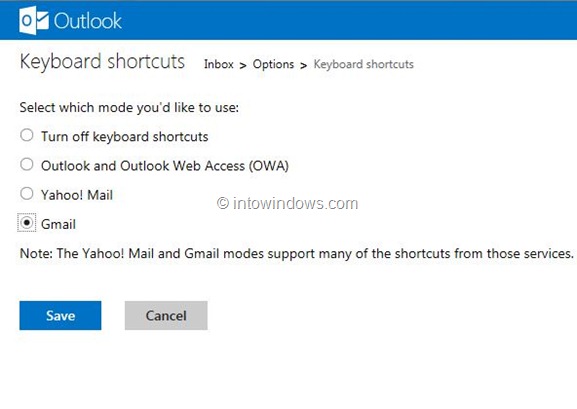 Use Gmail Keyboard Shortcuts In Outlook.com Step1