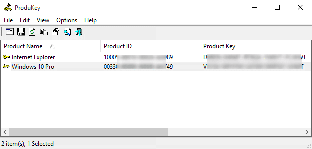 View Windows 10 product key ProduKey
