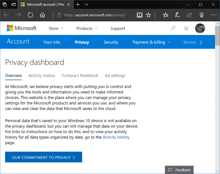 View and clear activity history in Windows (2)