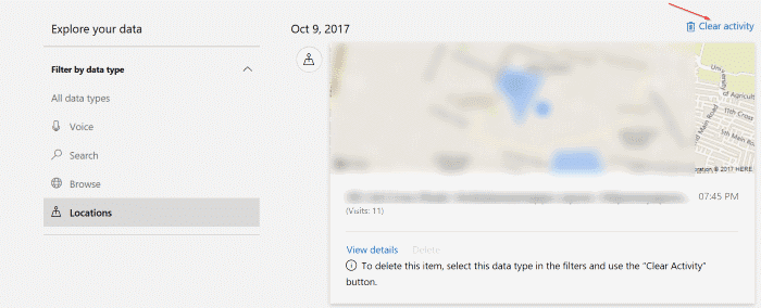 View and clear activity history in Windows (8)