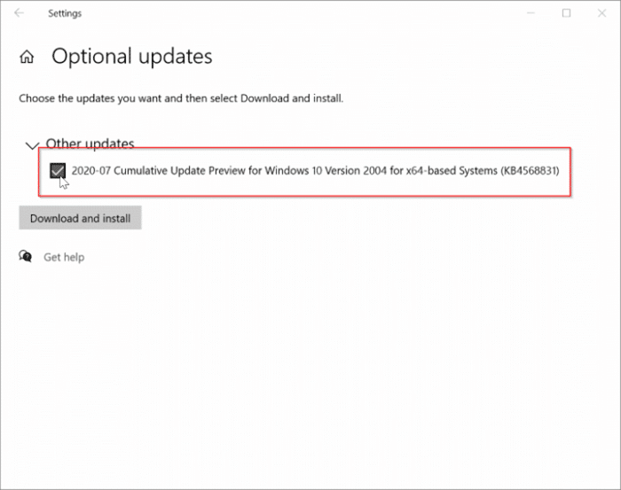 View optional updates link missing in Windows 10 pic1