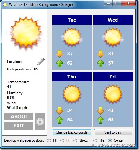 Weather Desktop Background Changer For Windows 7