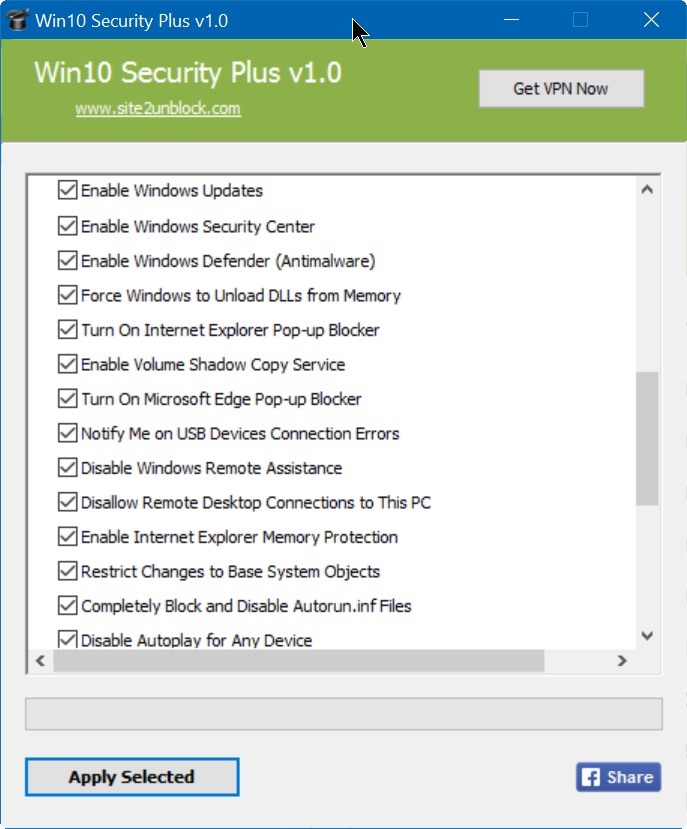 Windows 10 Security Plus Tool