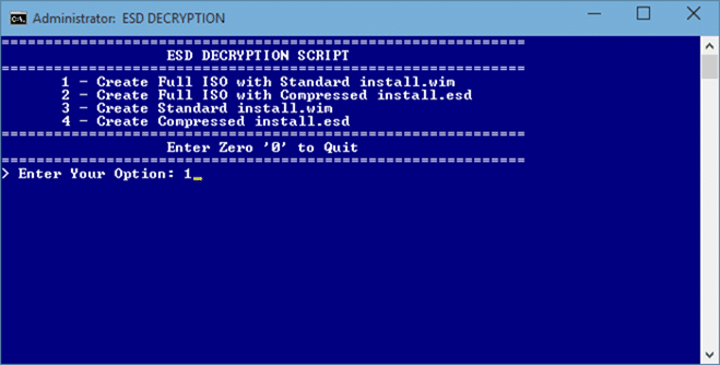 Windows 10 iso from ESD file step1