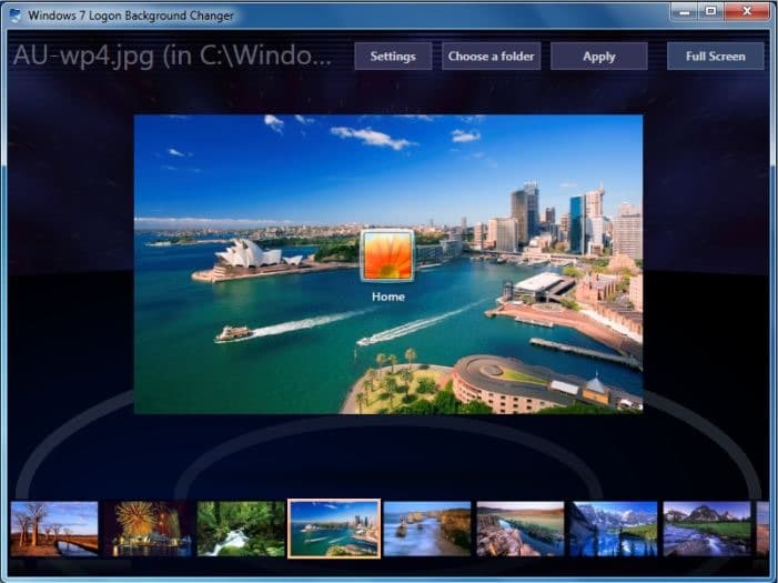 Windows 7 Lock screen background changer