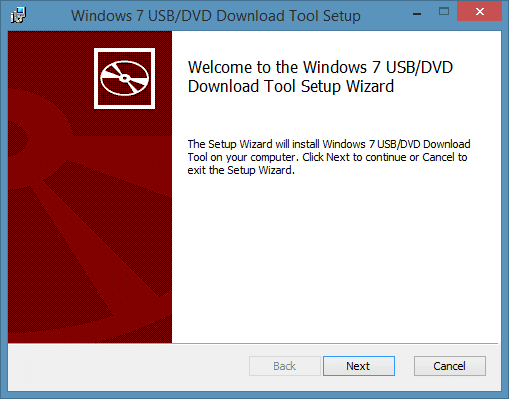 Windows 7 USB DVD Download Tool for Windows 8.1 Step1