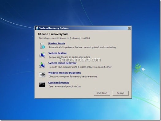 Windows 7 repair drive