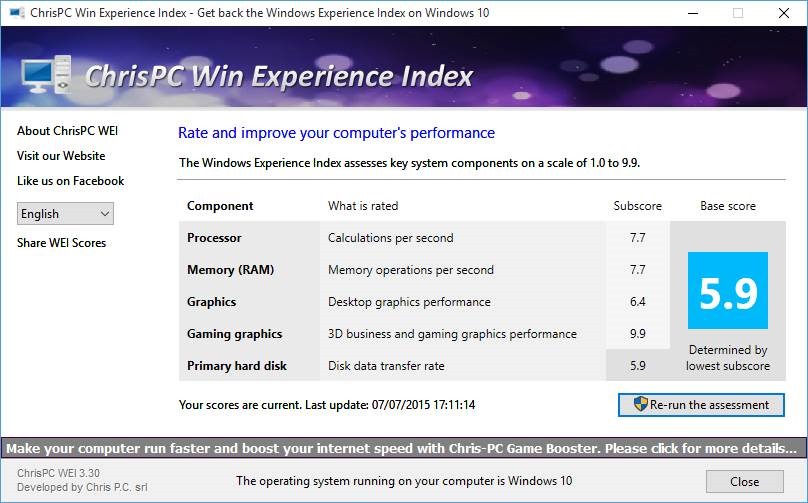 Get Windows Experience Index In Windows 10 pic3