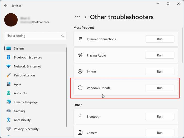 Windows Update troubleshooter in Windows 11 pic2