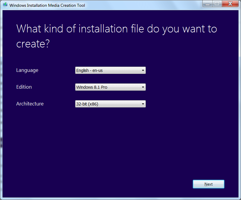 Windows media creation tool for Windows 7