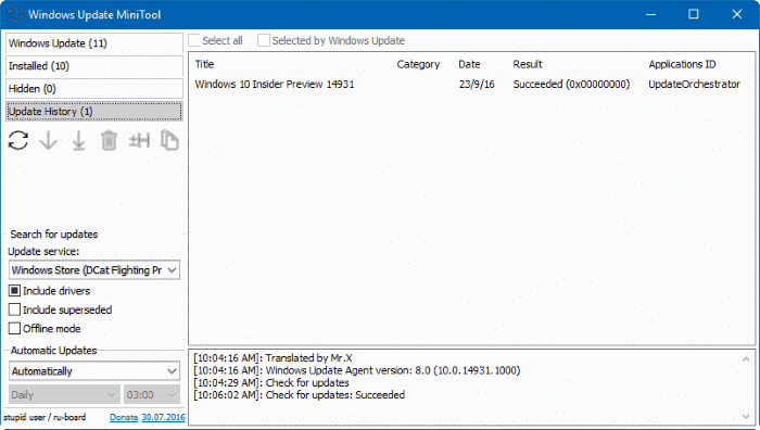 Windows update minitool for Windows 10 pic1