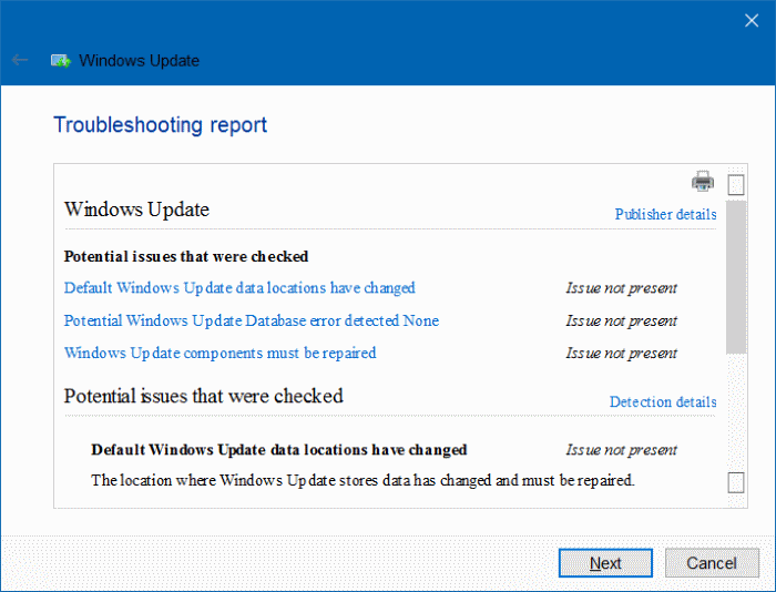 Windows update troubleshooter for Windows 10 pic6