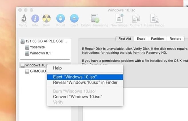 Your bootable USB drive could not be created error in Boot Camp