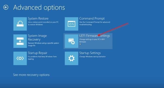 access UEFI settings from Windows 10 step7