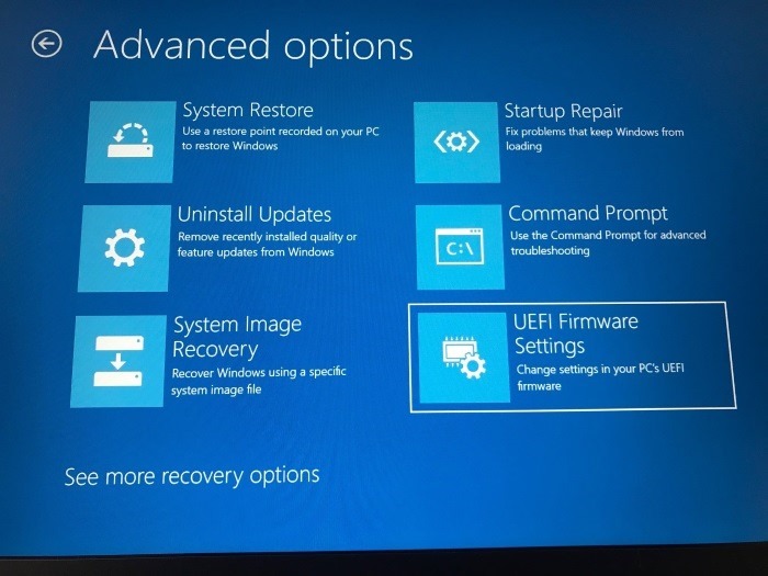 access uefi firmware settings in Windows 10 pic7