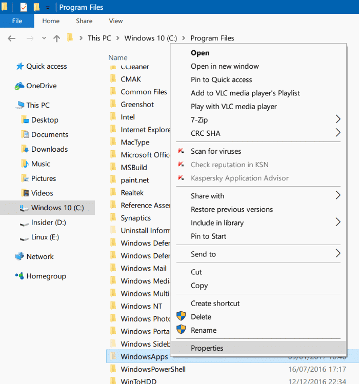 access windowsapps folder in Windows 10 pic5
