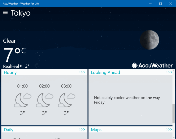 accuweather app for windows 10