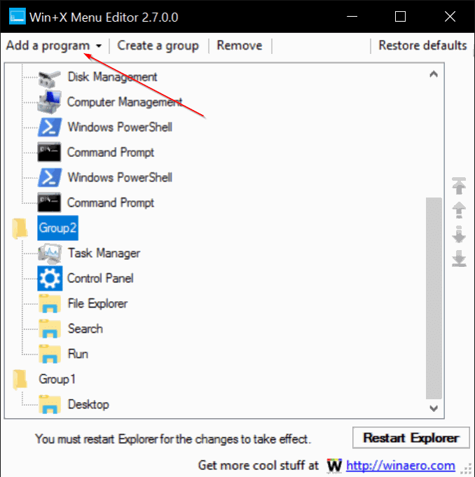 add Control Panel to Win X Menu in Windows 10 pic1