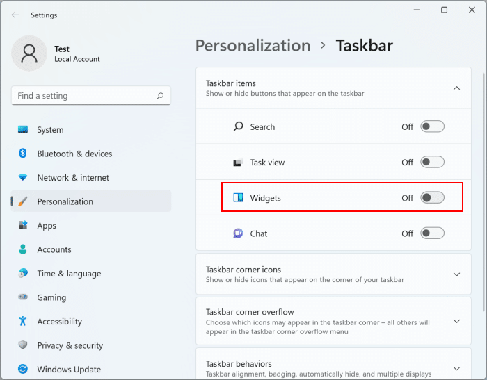 add Widgets icon to Windows 11 taskbar pic4