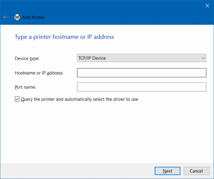 add a printer to Windows 10 step9