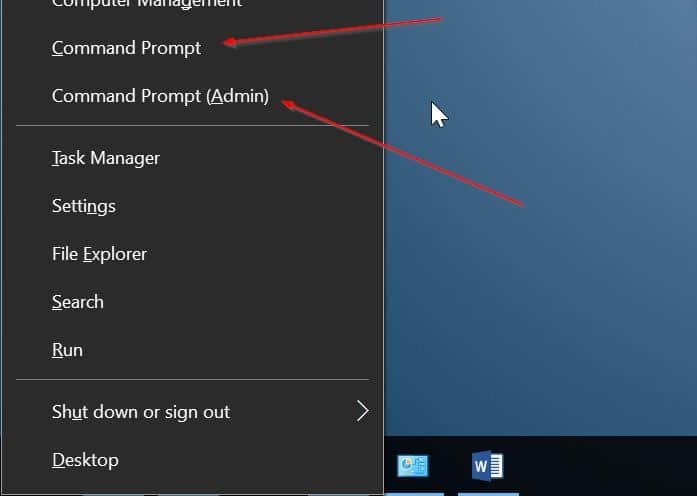 add command prompt to win x power user menu Windows 10 pic2