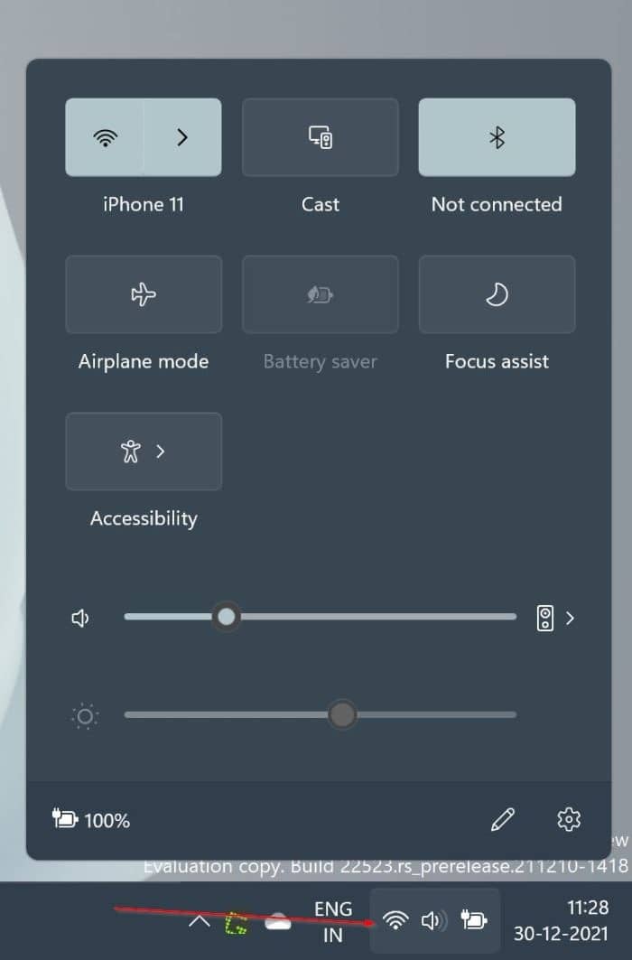 add new settings to Quick Settings in Windows 11 pic1