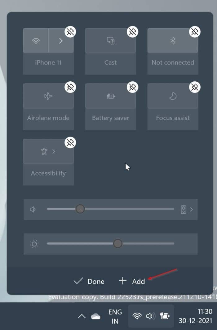 add new settings to Quick Settings in Windows 11 pic3