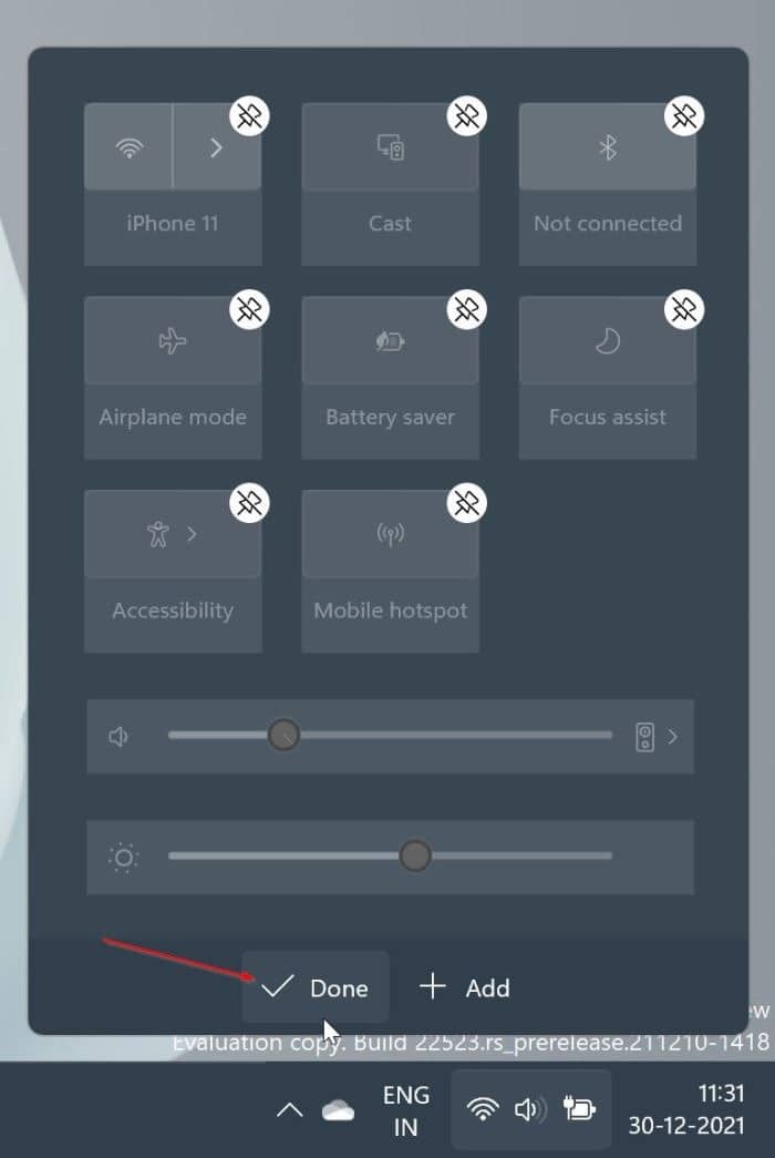 add new settings to Quick Settings in Windows 11 pic5
