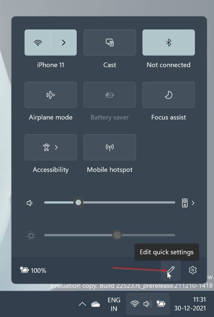 add new settings to Quick Settings in Windows 11 pic6