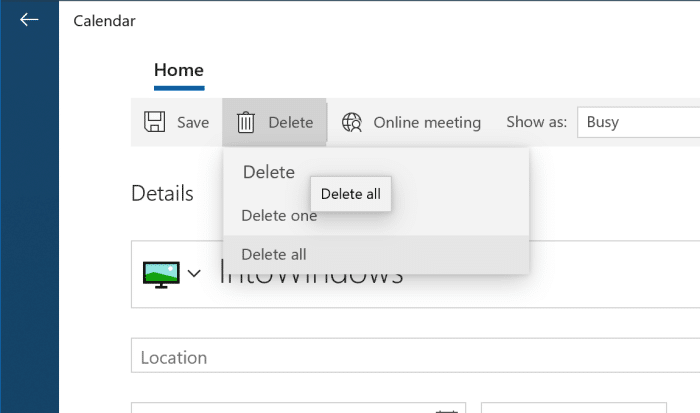 add or delete reminders in Windows 10 Calendar pic11