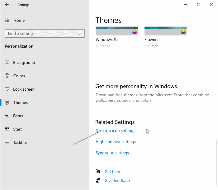 add recycle bin to desktop in Windows 10 pic2