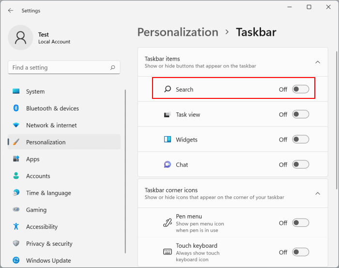 add search icon back to Windows 11 taskbar pic5