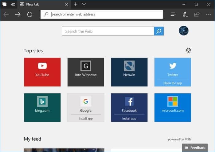 add websites to top sites in Microsoft Edge in Windows 10 pic1